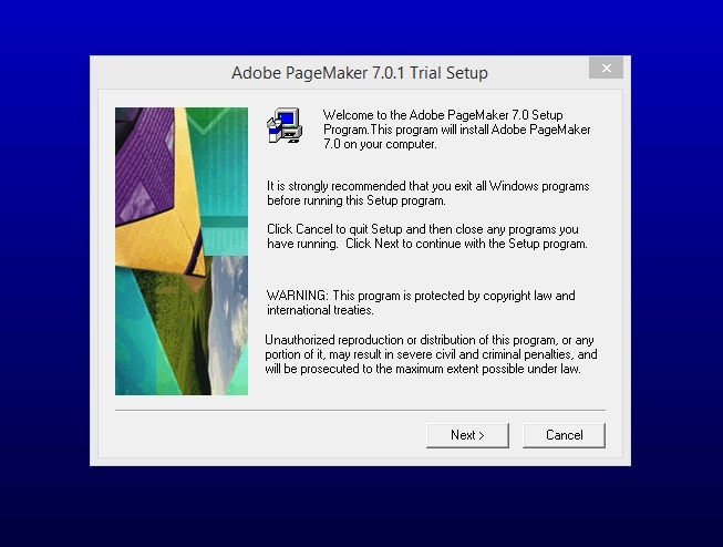 installation,Adobe Pagemaker 7.0 